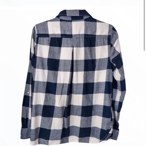 TOMMY HILFIGER Plaid Navy & White Tunic Flannel Soft Cozy - Picture 2 of 6